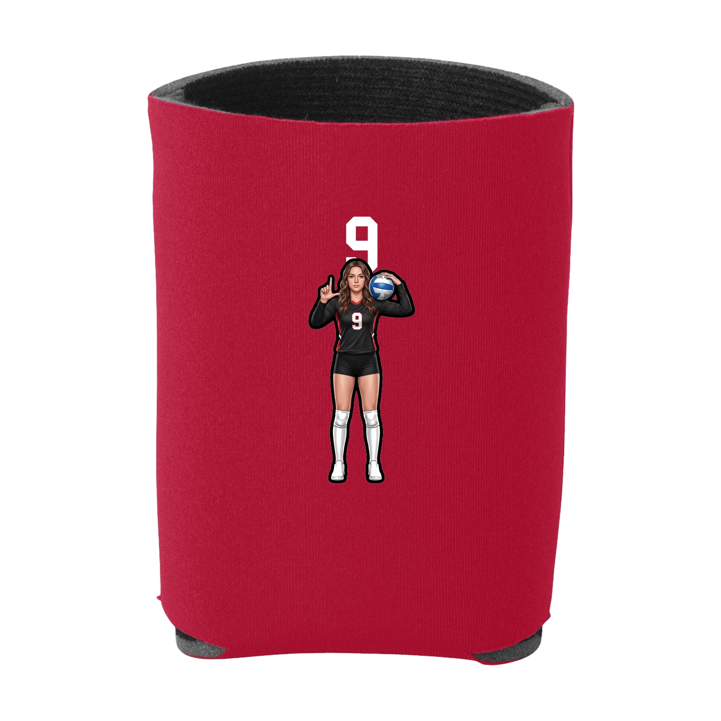 Can Holder — Number Top in Red