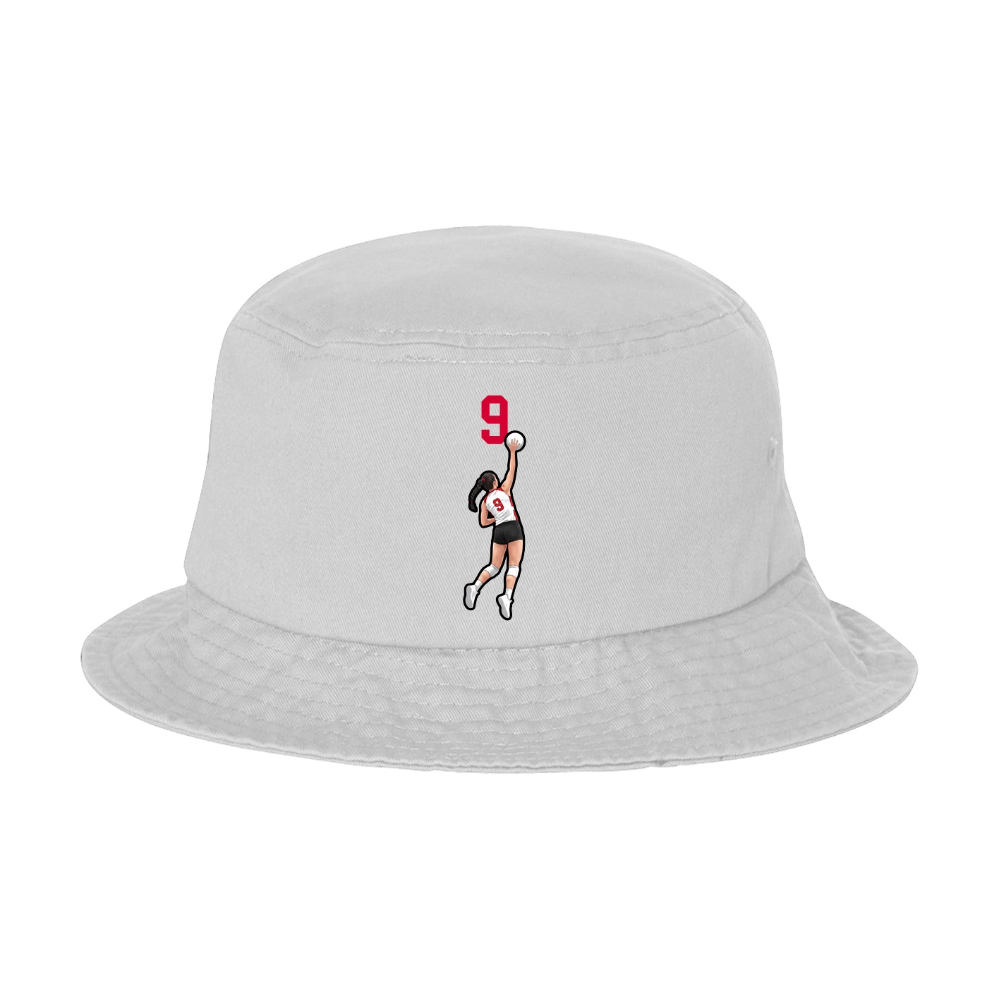 Bucket Cap — Number Top in White