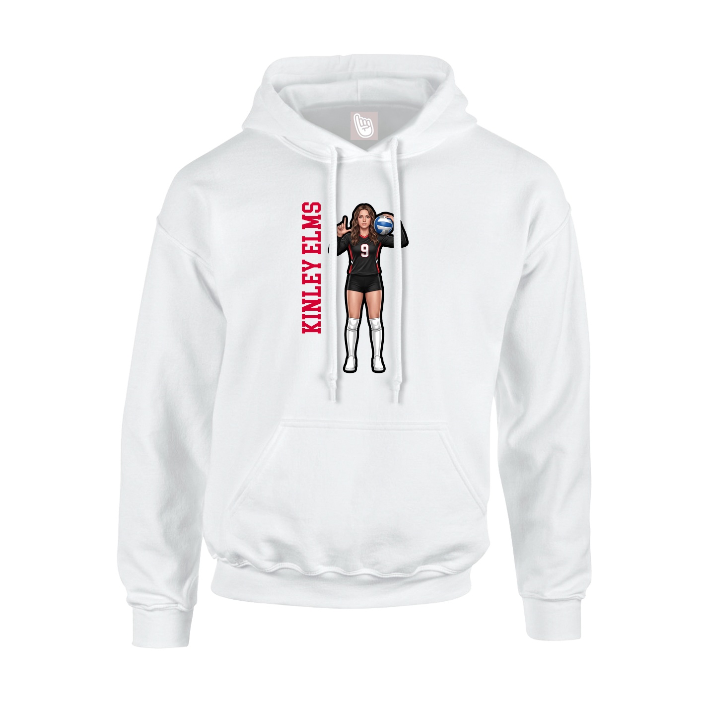 Hoodie — Name Vertical in White