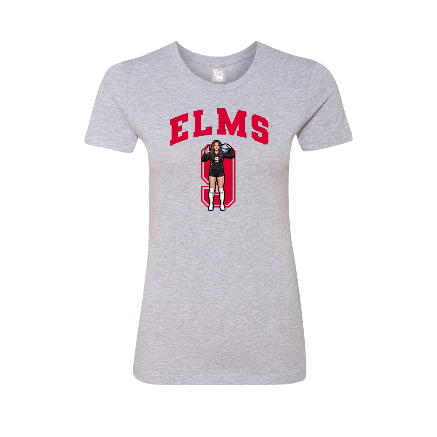 Fitted Women's Tee — Number in Grey