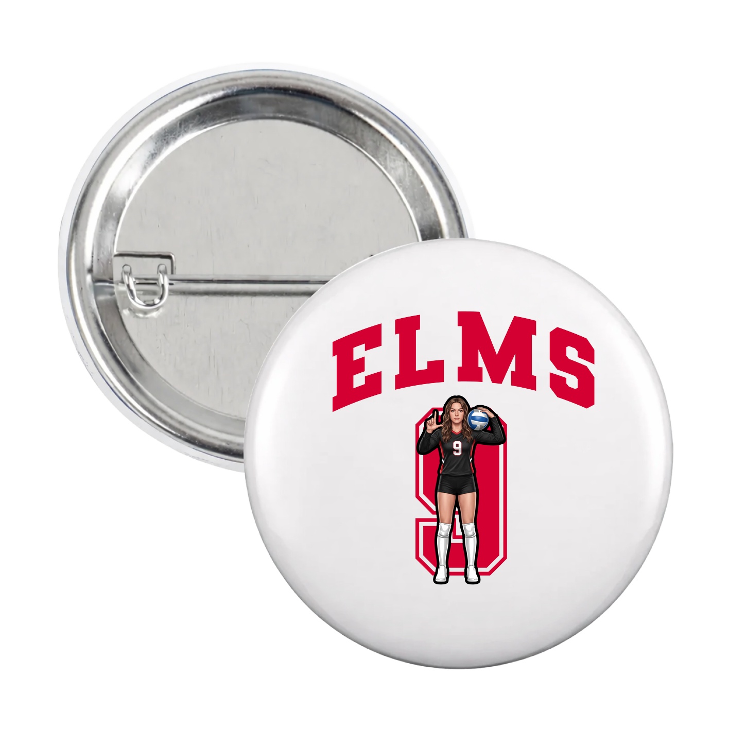 Game Day Button — Number in White