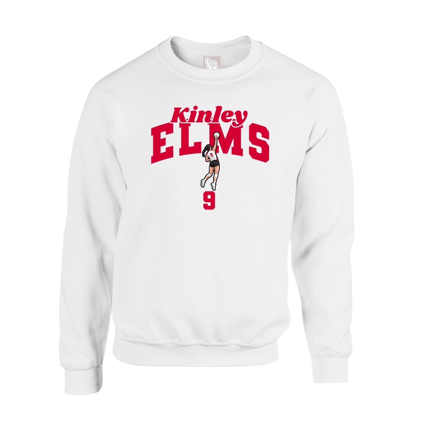 Fleece Crew — Signature Arch in White
