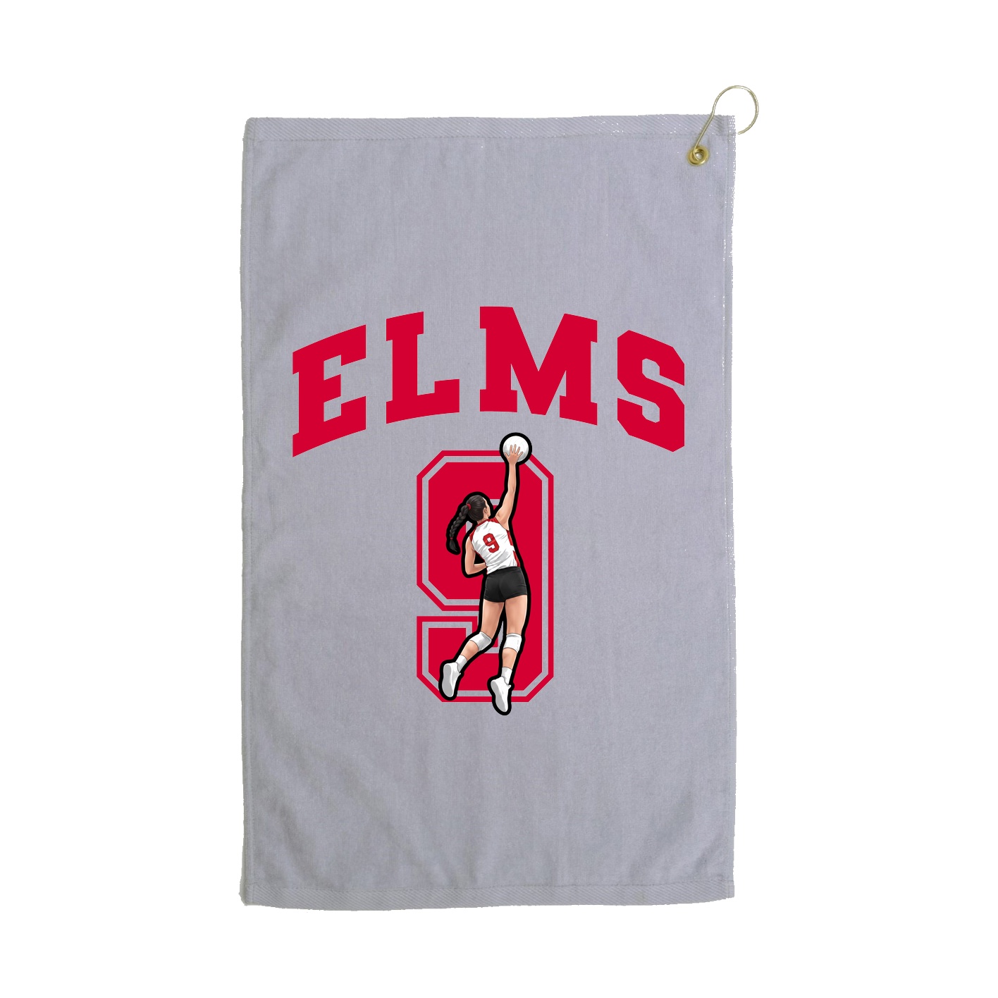 Golf Towel — Number in Grey