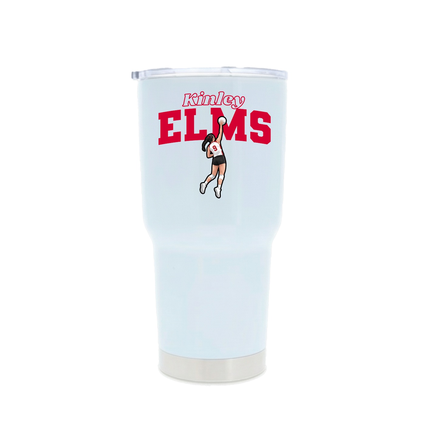 30oz Stainless Steel Tumbler — Name Arch in White