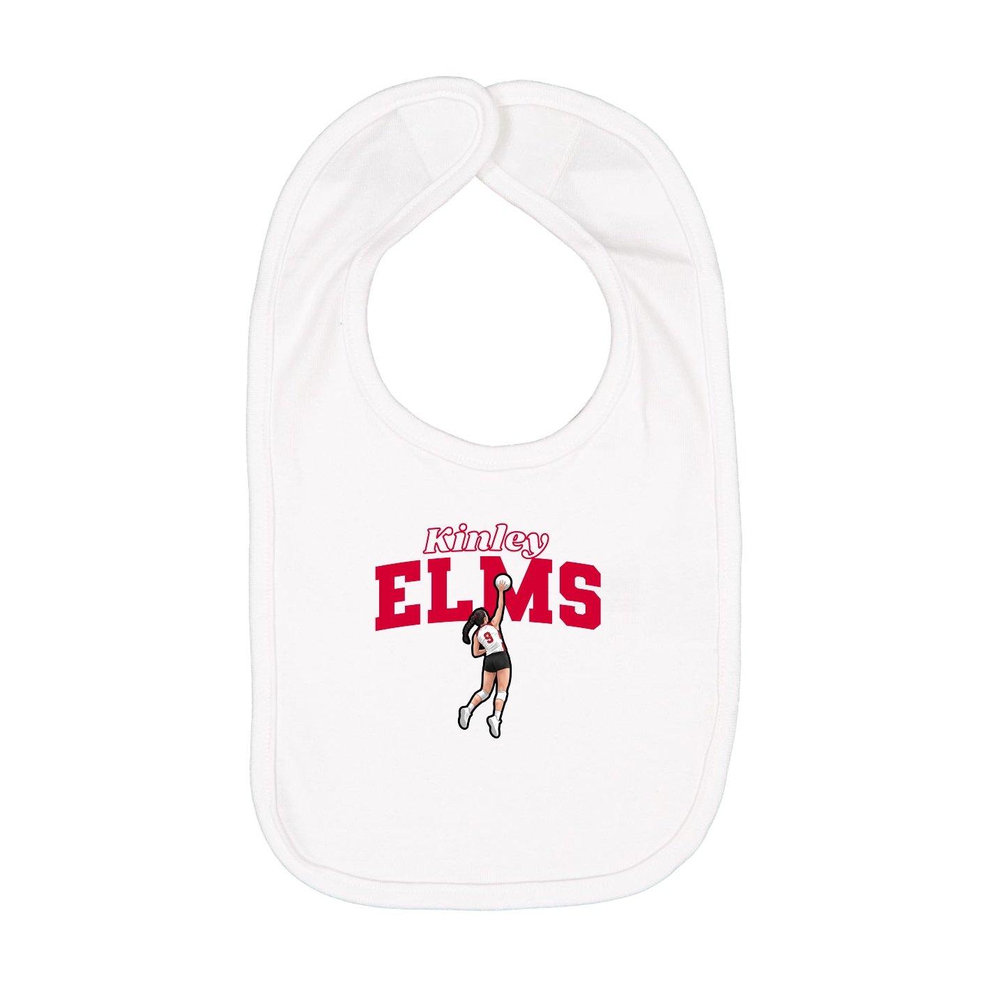 Infant Bib — Name Arch in White