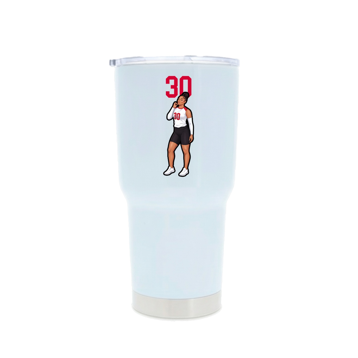 30oz Stainless Steel Tumbler — Number Top in White