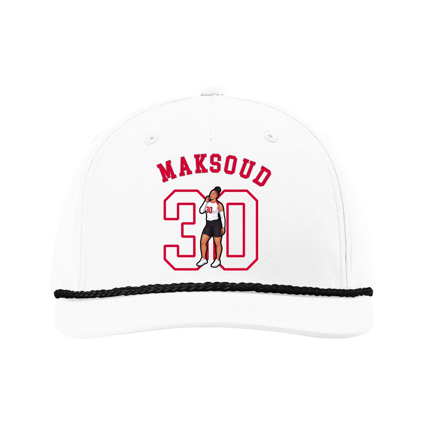 Five-Panel Classic Rope Cap — Shirsey Arch in White