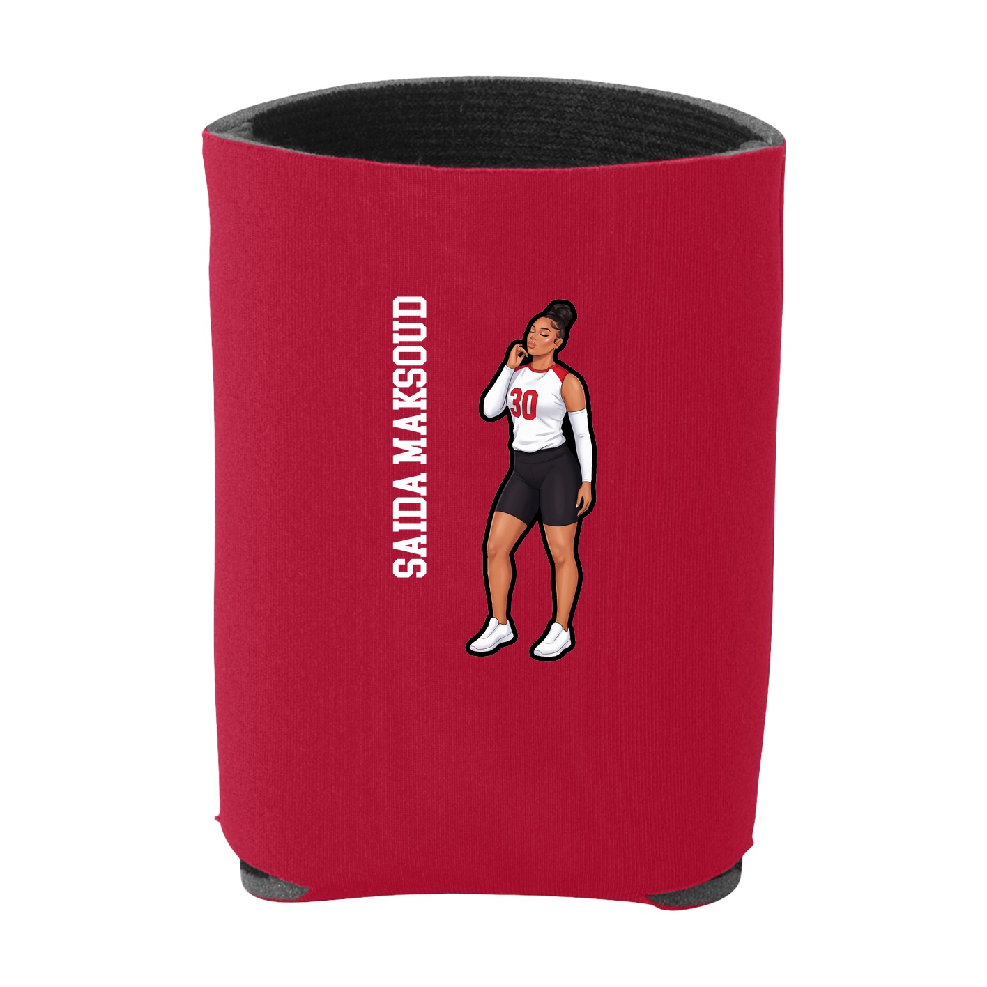 Can Holder — Name Vertical in Red