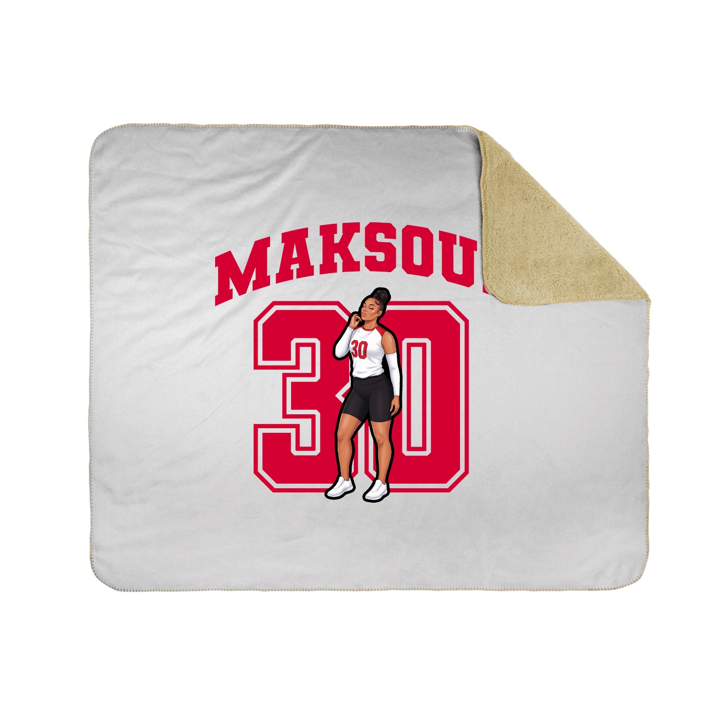 Throw Blanket — Number in White