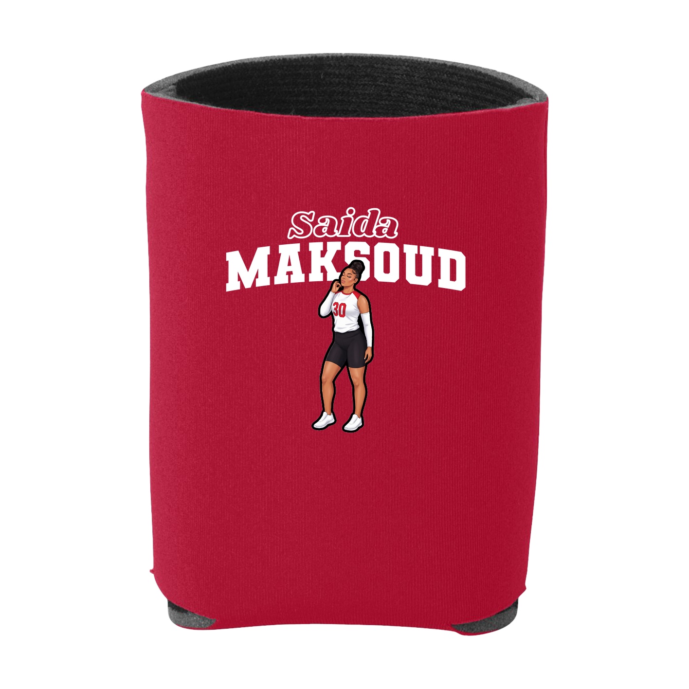 Can Holder — Name Arch in Red