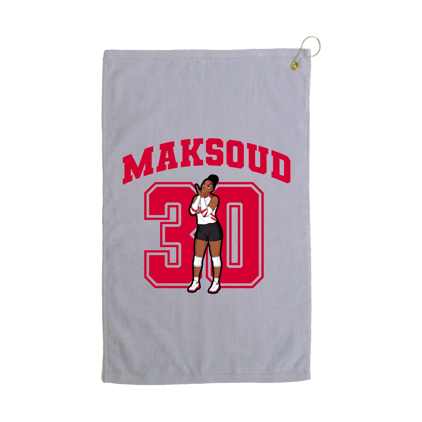 Golf Towel — Number in Grey