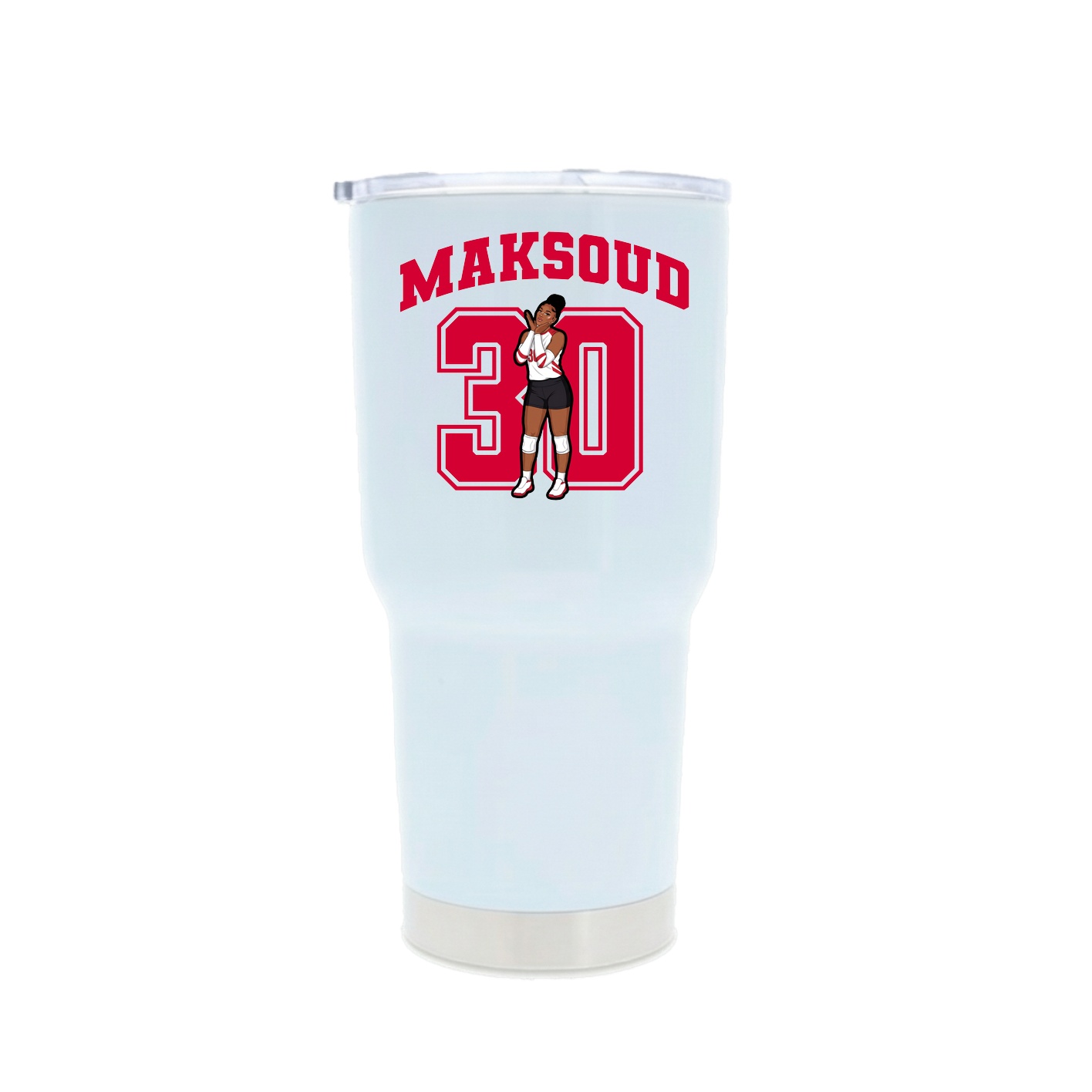30oz Stainless Steel Tumbler — Number in White