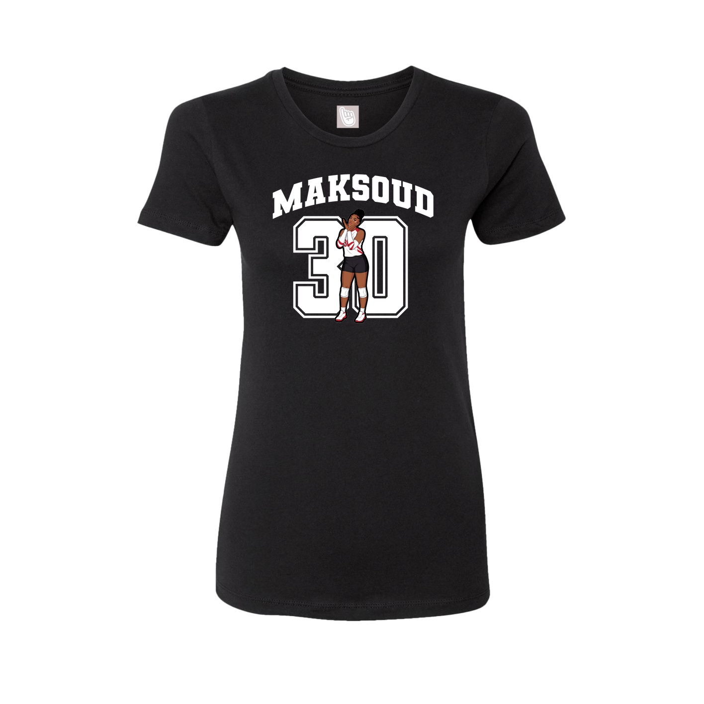 Fitted Women's Tee — Number in Black