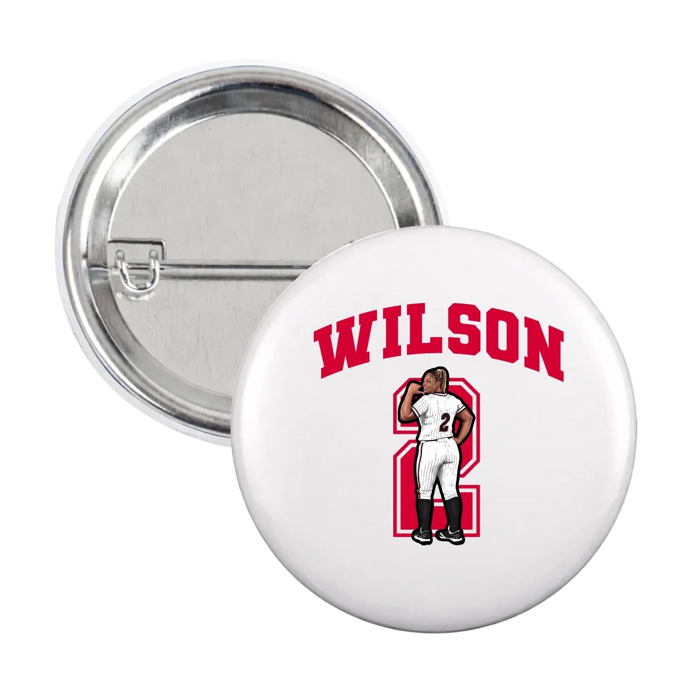 Game Day Button — Number in White