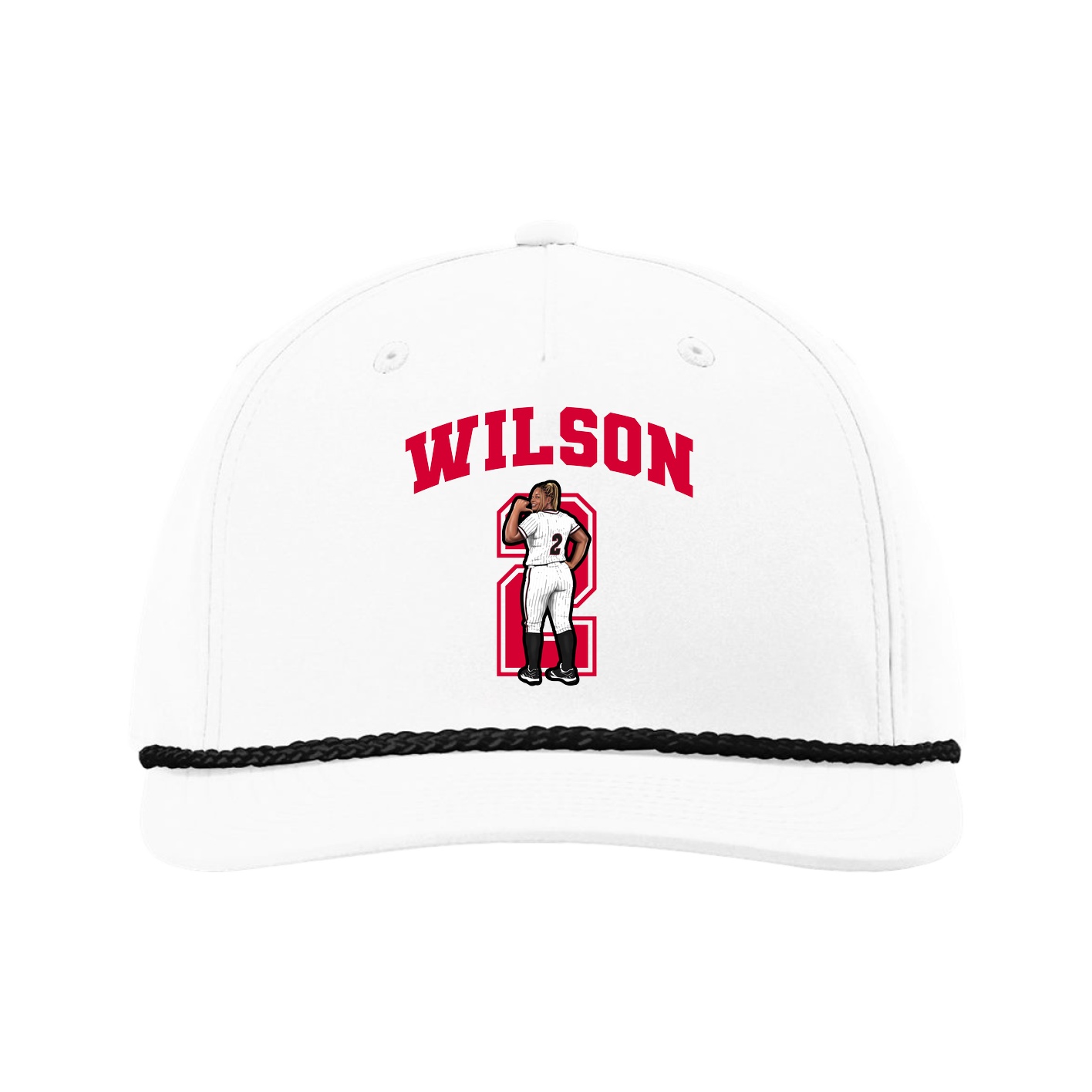 Five-Panel Classic Rope Cap — Number in White