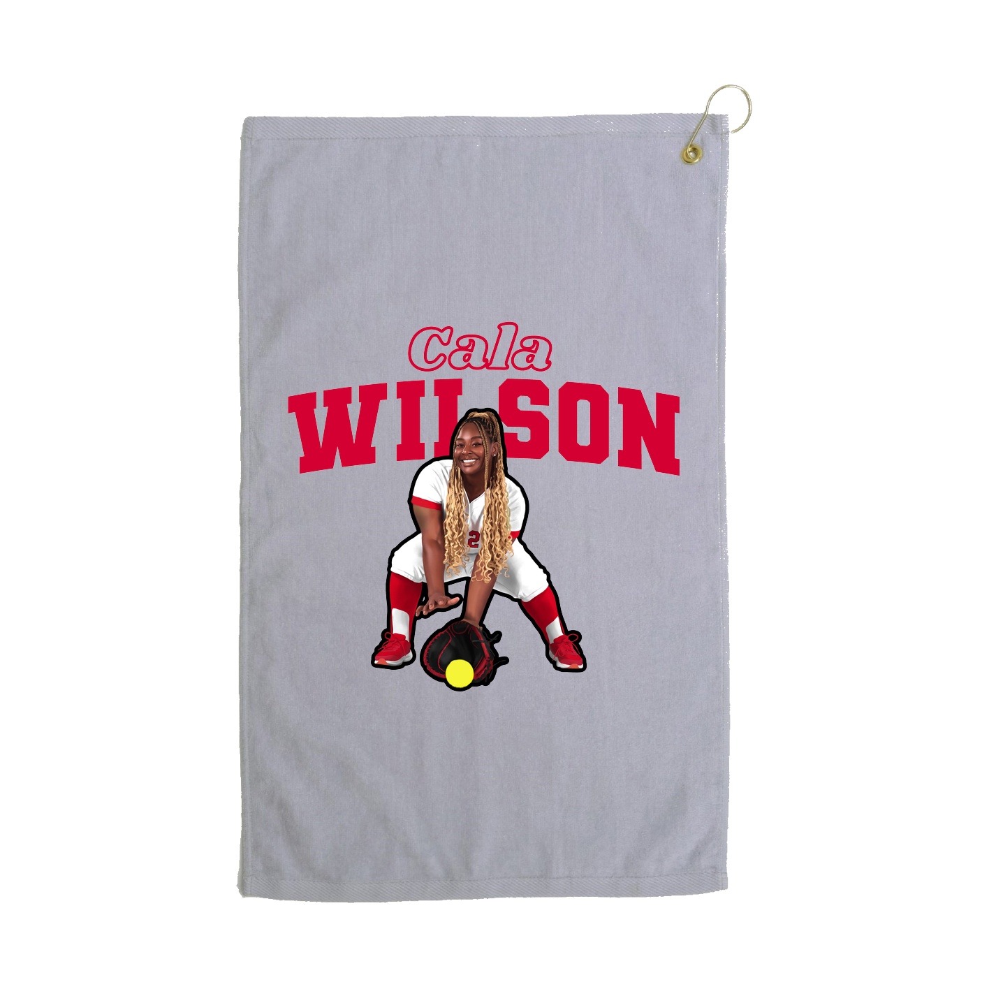 Golf Towel — Name Arch in Grey