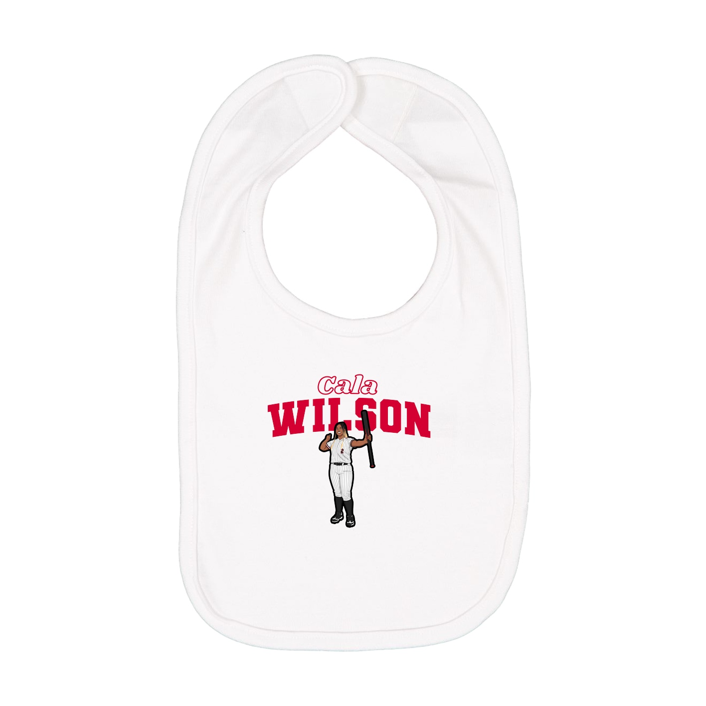 Infant Bib — Name Arch in White