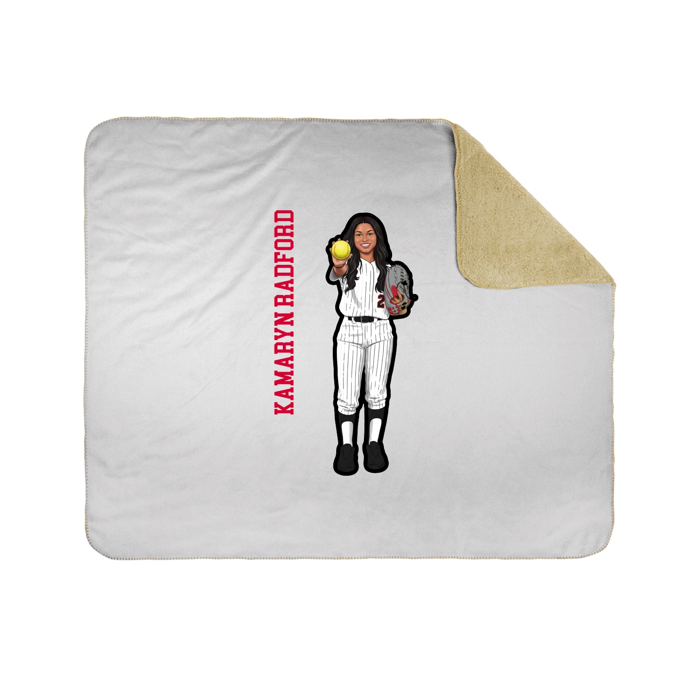 Throw Blanket — Name Vertical in White