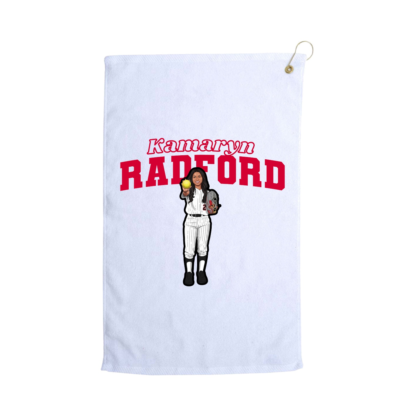 Golf Towel — Name Arch in White