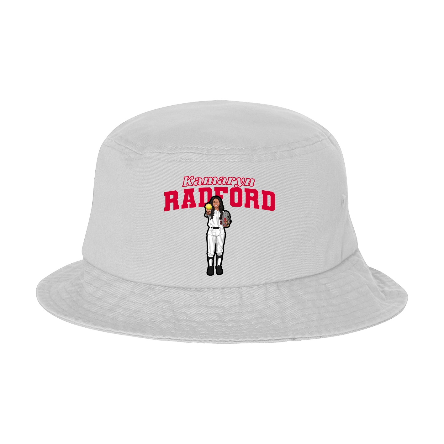 Bucket Cap — Name Arch in White