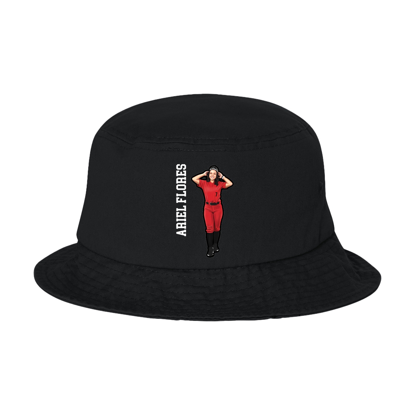 Bucket Cap — Name Vertical in Black