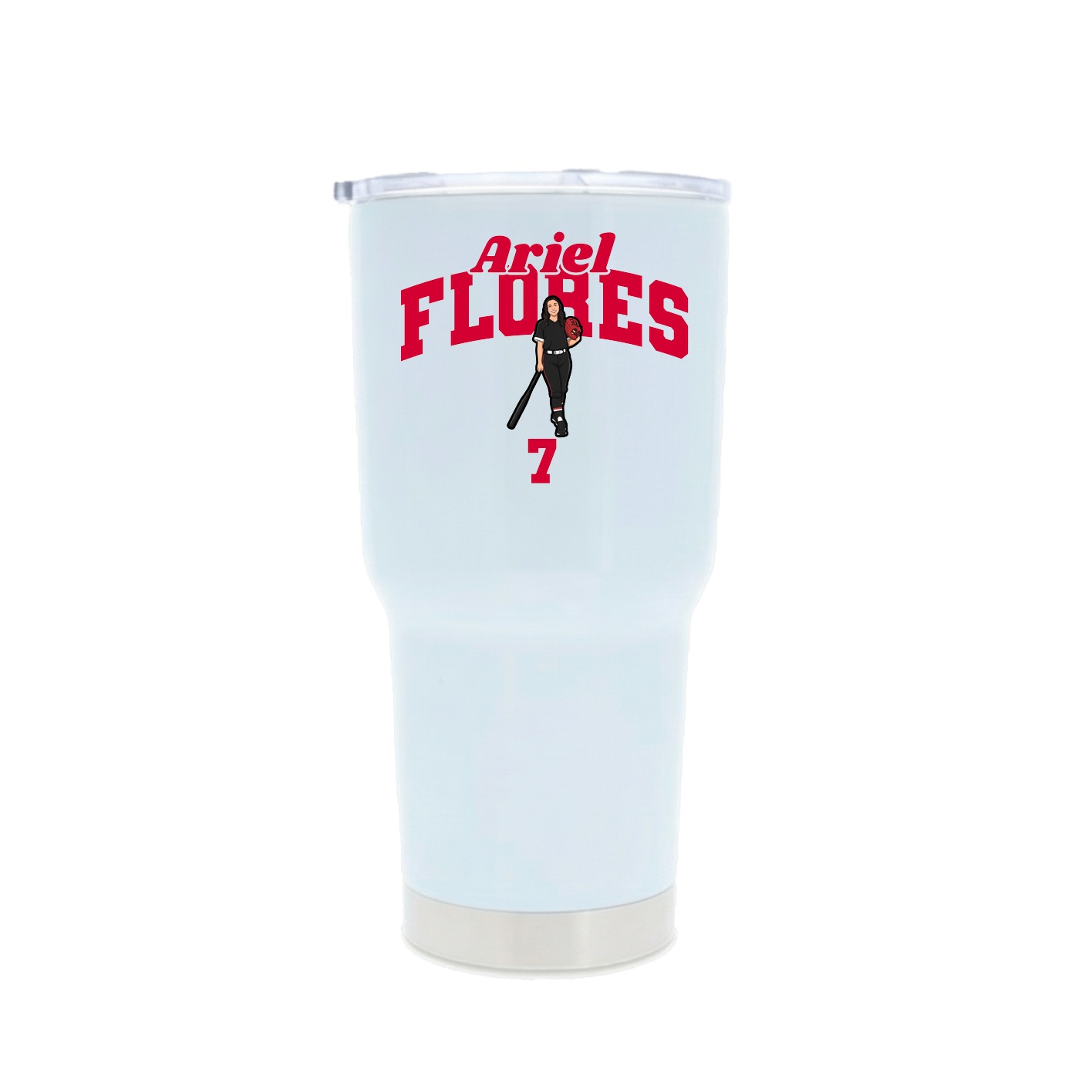 30oz Stainless Steel Tumbler — Signature Arch in White