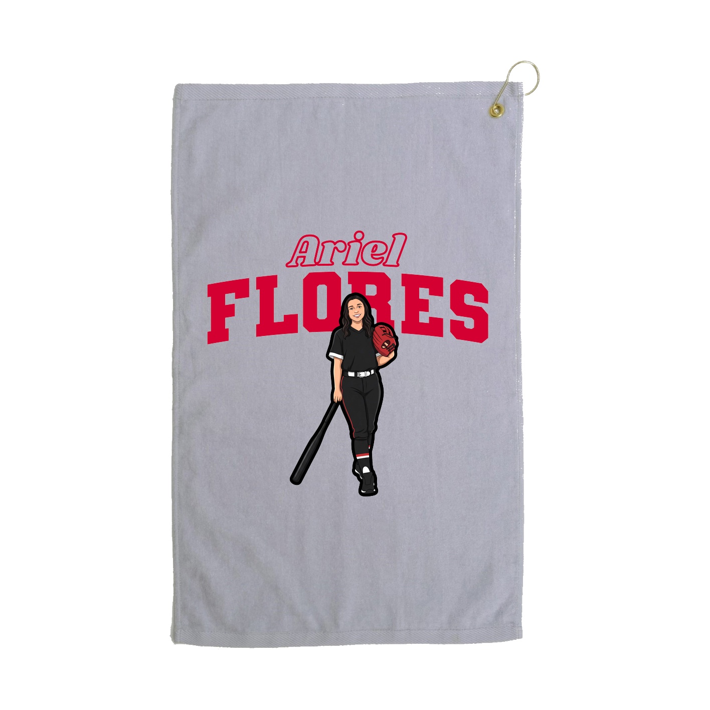Golf Towel — Name Arch in Grey