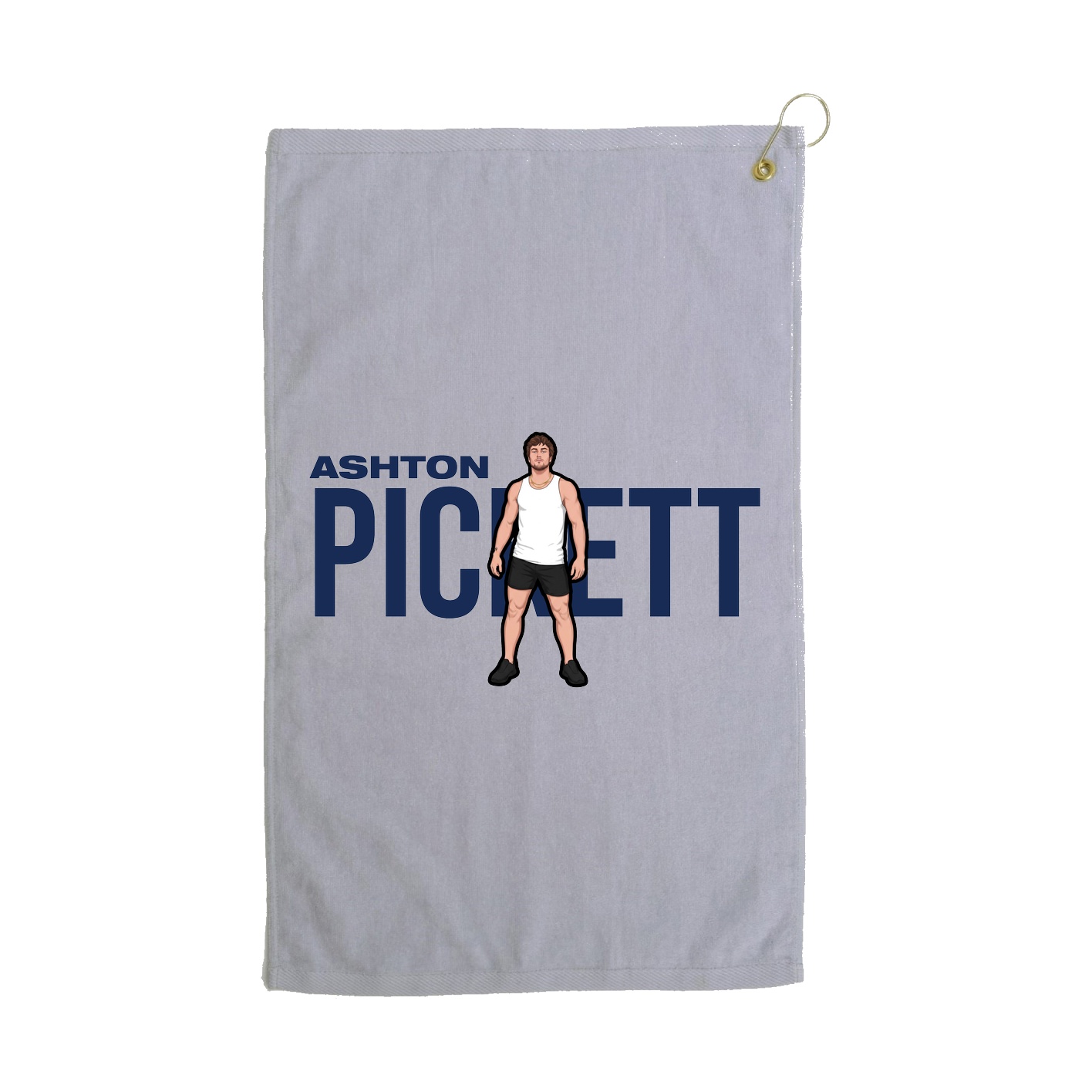 Golf Towel — Player Name in Grey