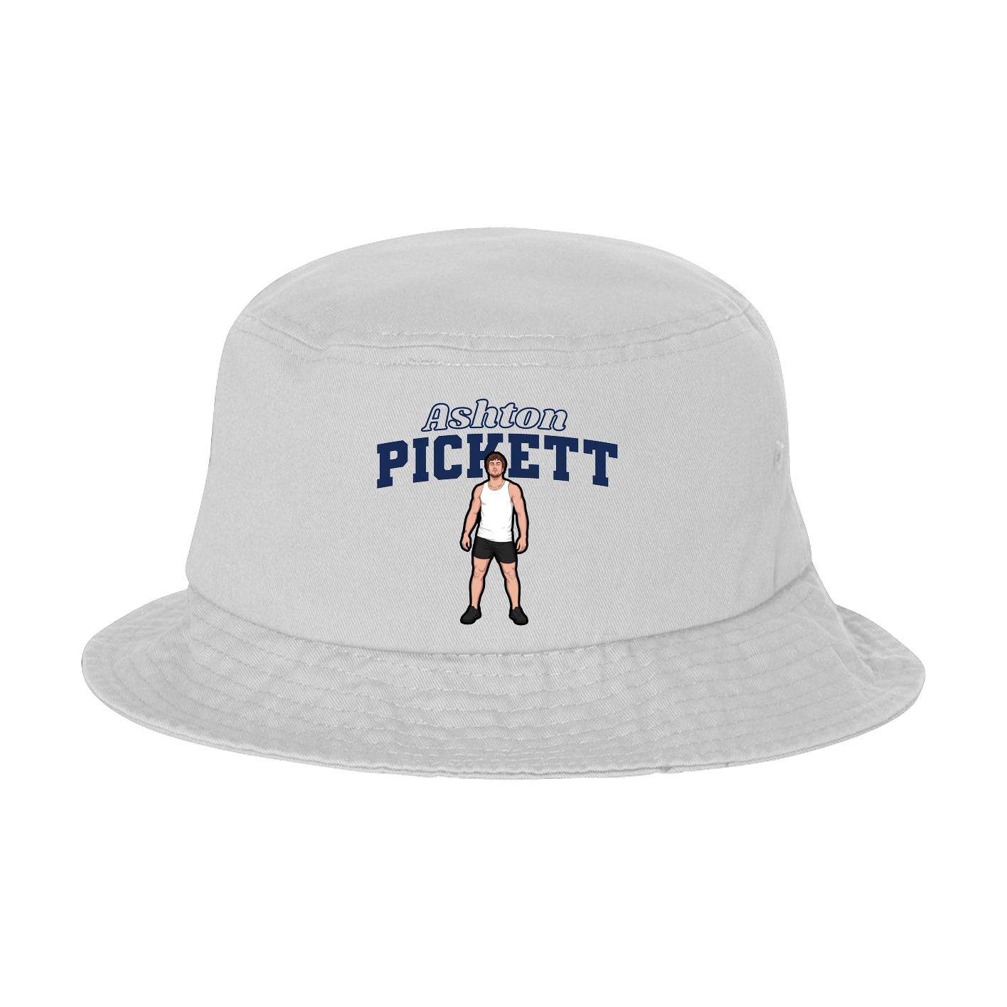 Bucket Cap — Name Arch in White
