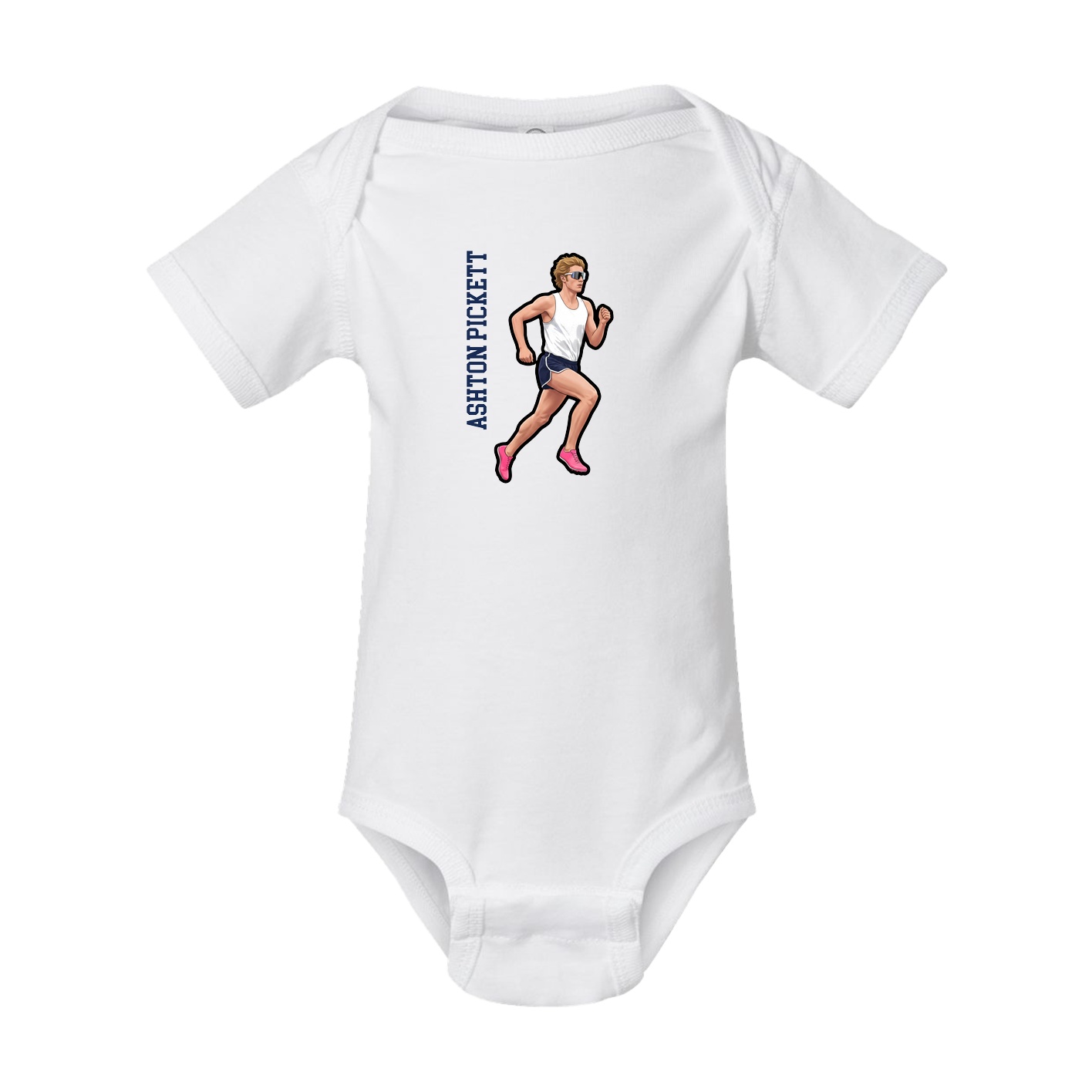 Baby Onesie — Name Vertical in White