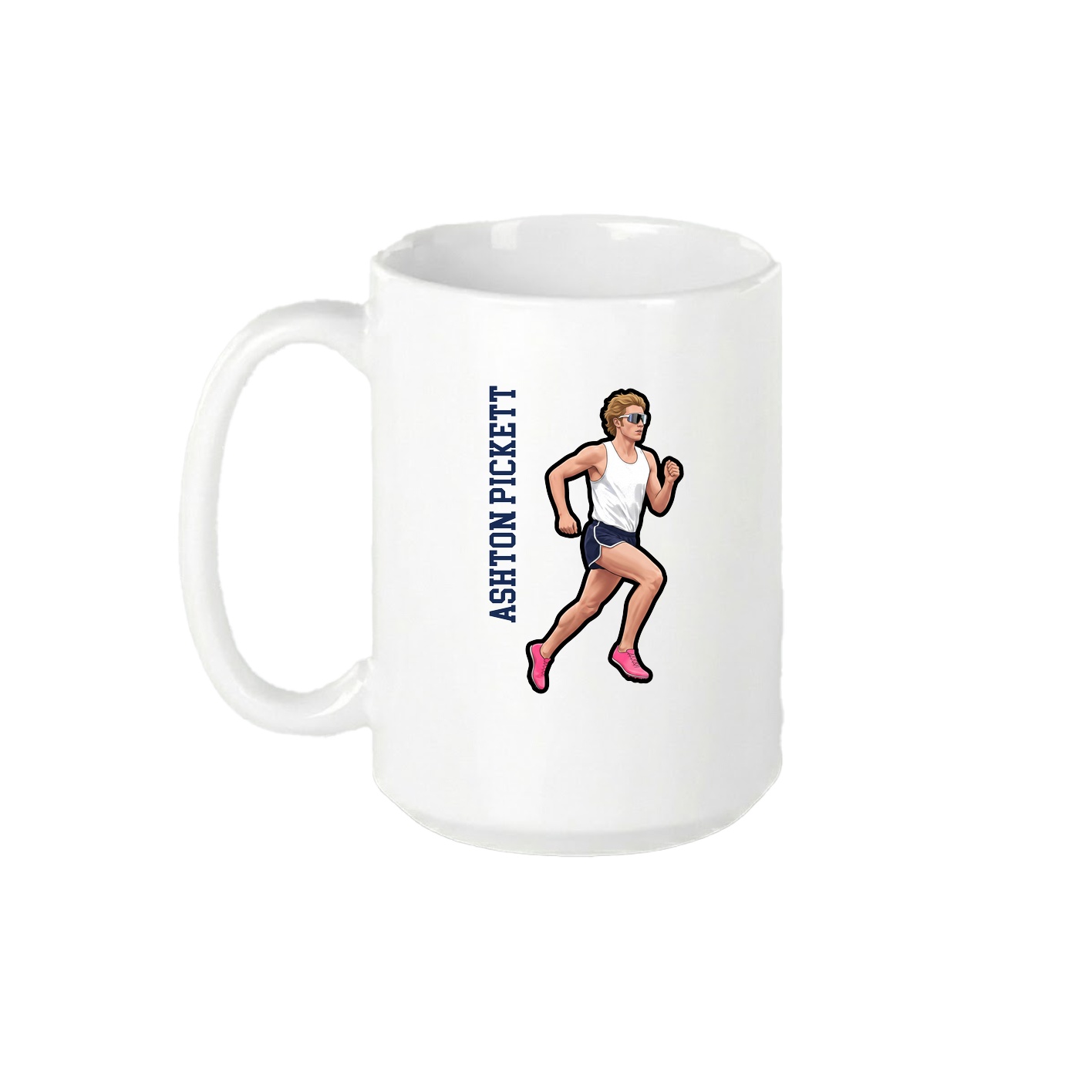 15oz Coffee Mug — Name Vertical in White