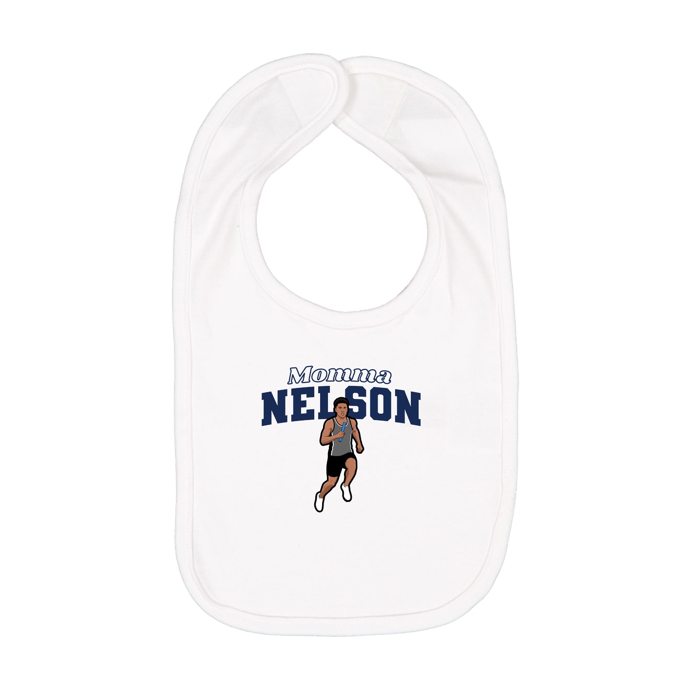 Infant Bib — Mothers Day Block in White