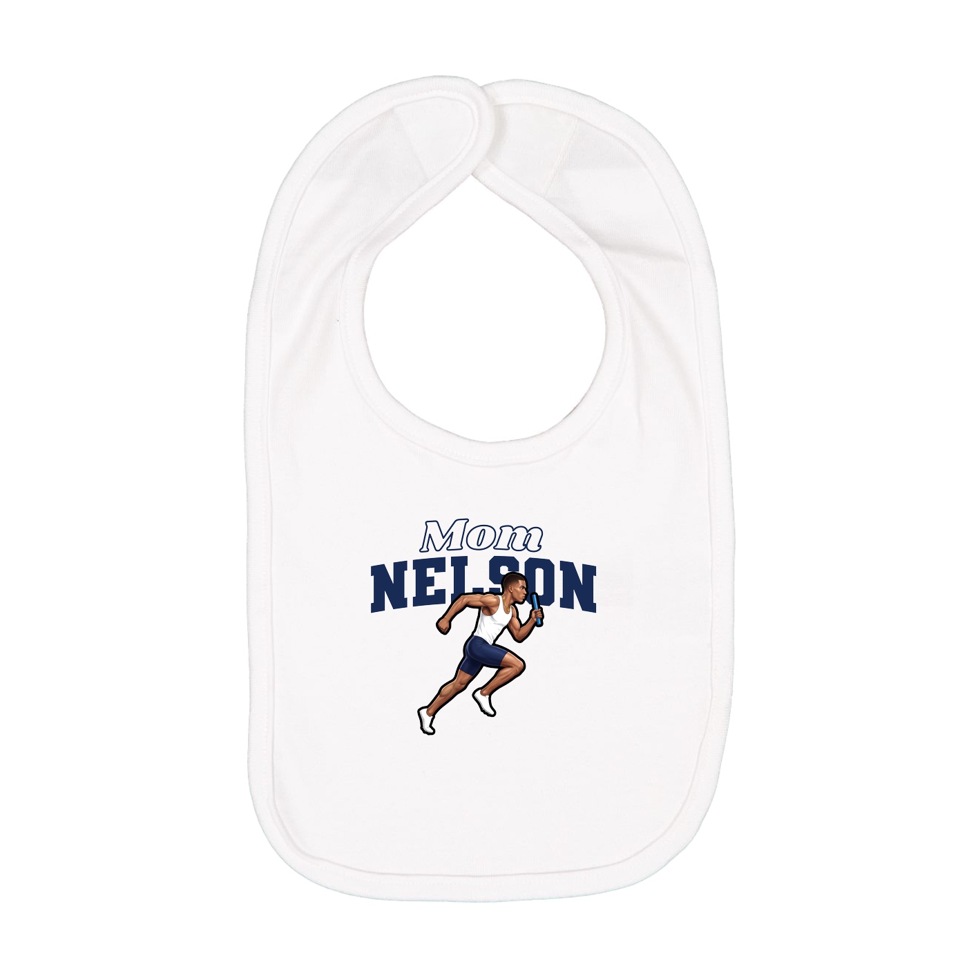 Infant Bib — Mothers Day Block in White