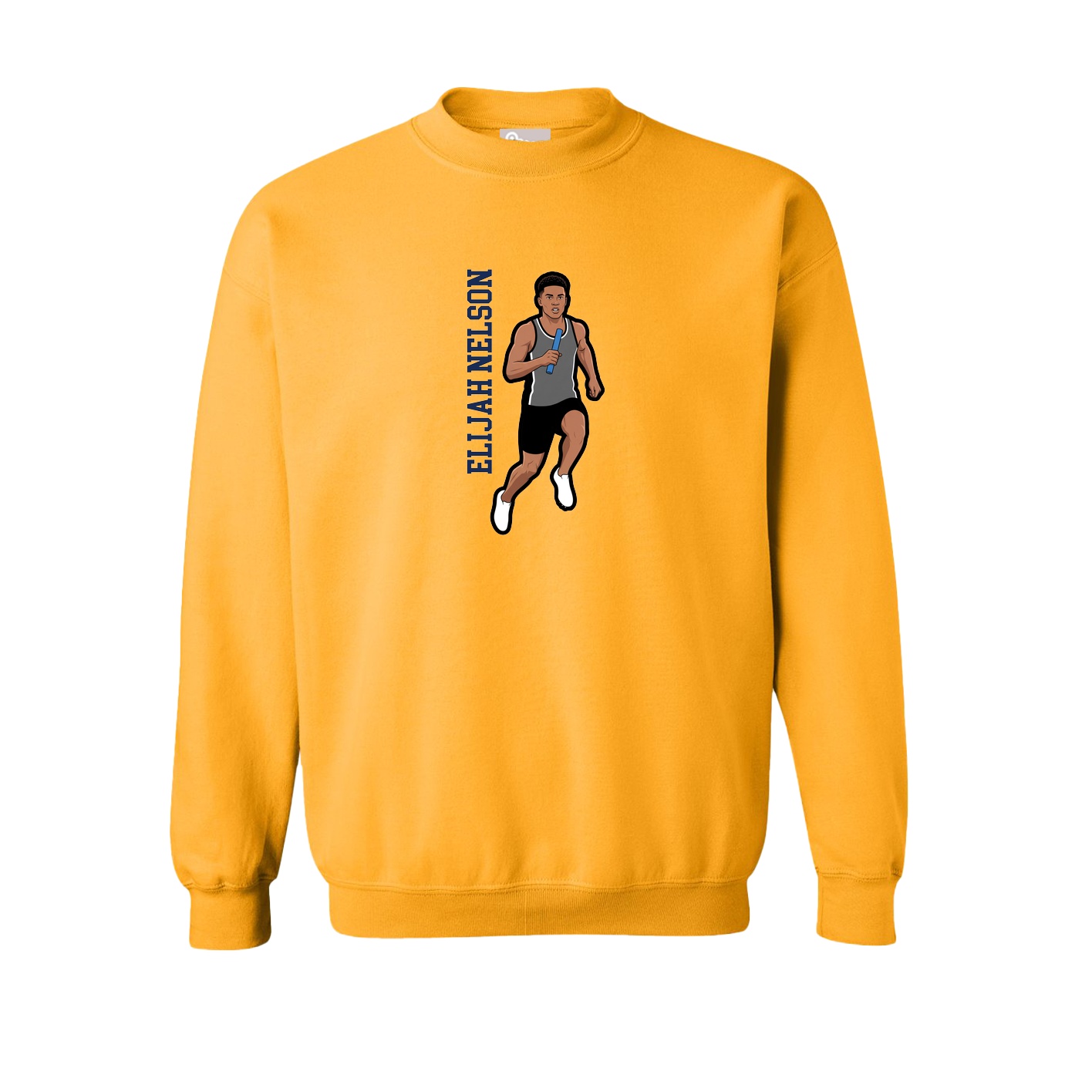 Fleece Crew — Name Vertical in Gold