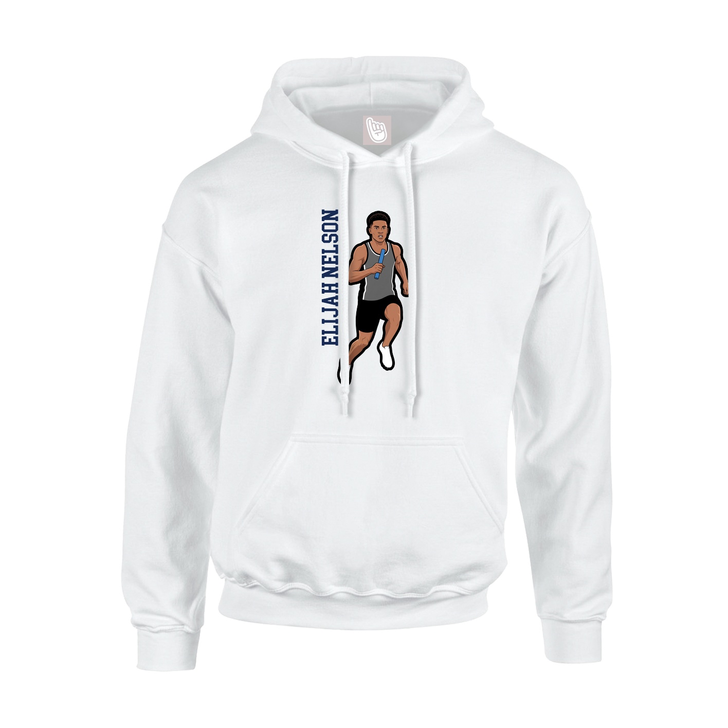 Youth Hoodie — Name Vertical in White