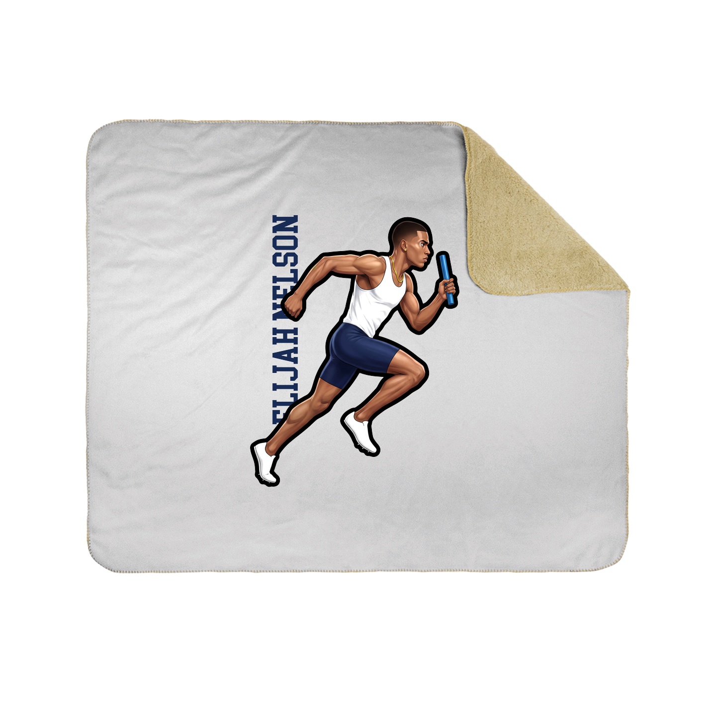 Throw Blanket — Name Vertical in White