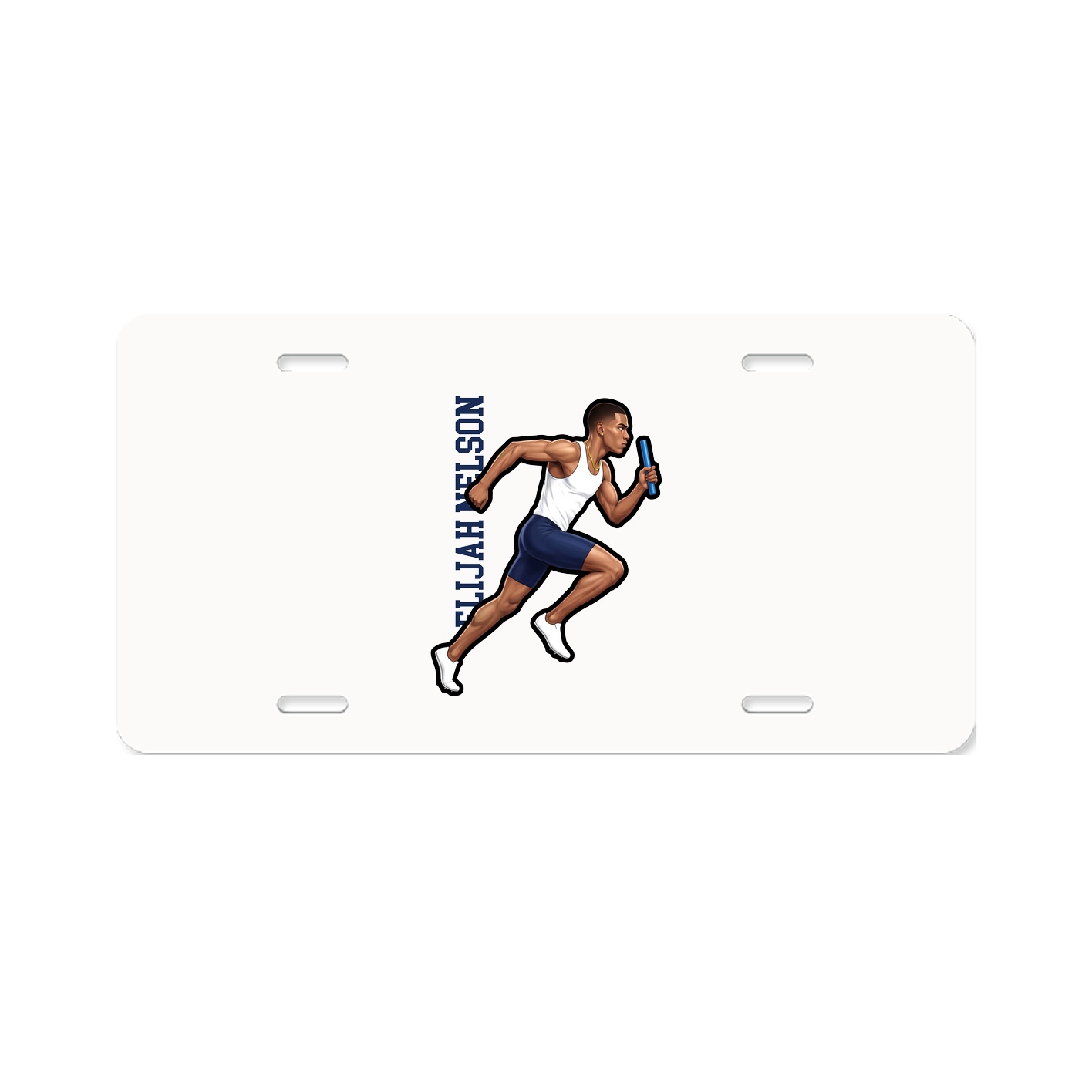 License Plate — Name Vertical in Classic