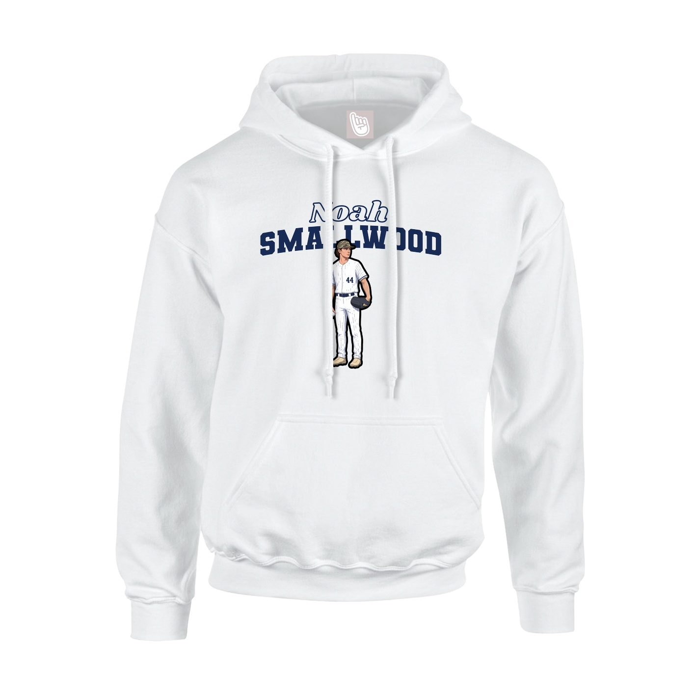 Youth Hoodie — Name Arch in White