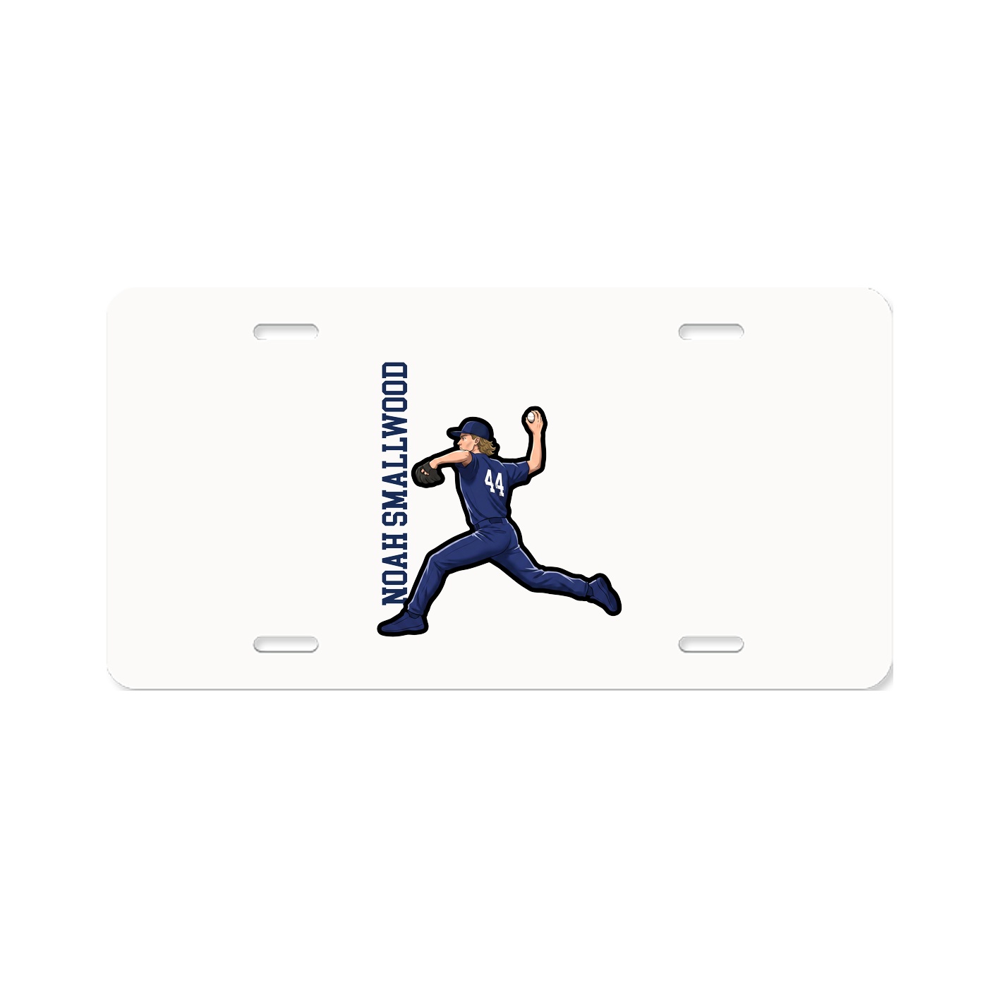 License Plate — Name Vertical in Classic