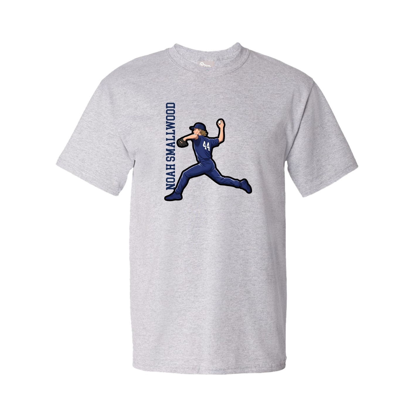 Tee — Name Vertical in Grey