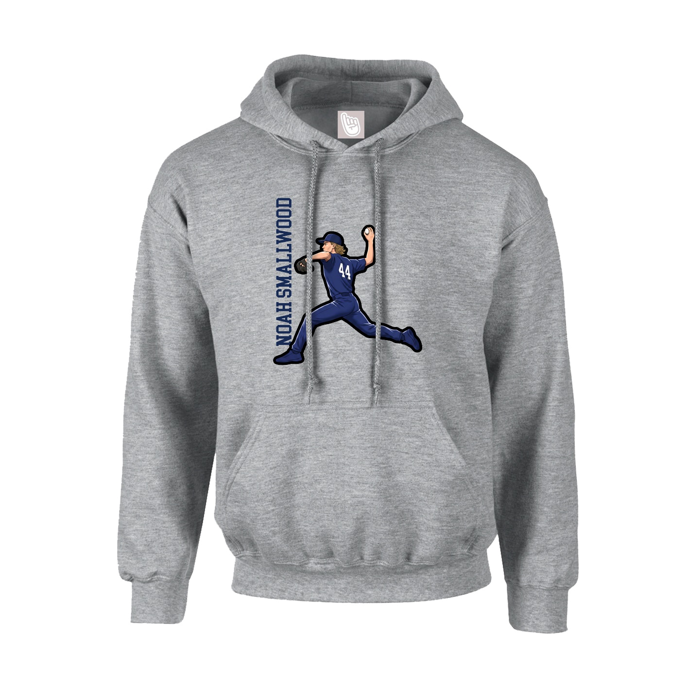 Hoodie — Name Vertical in Grey