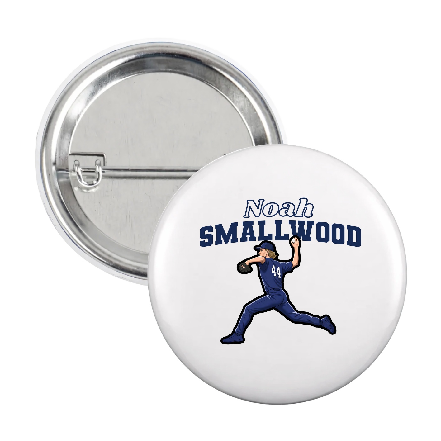 Game Day Button — Name Arch in White