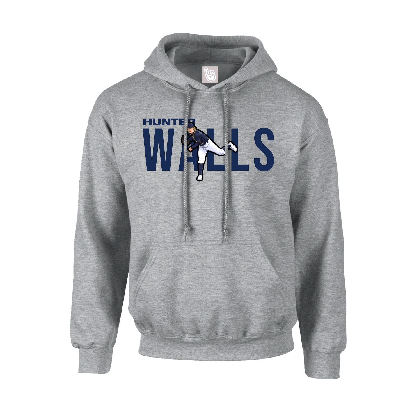 Youth Hoodie — Player Name in Grey