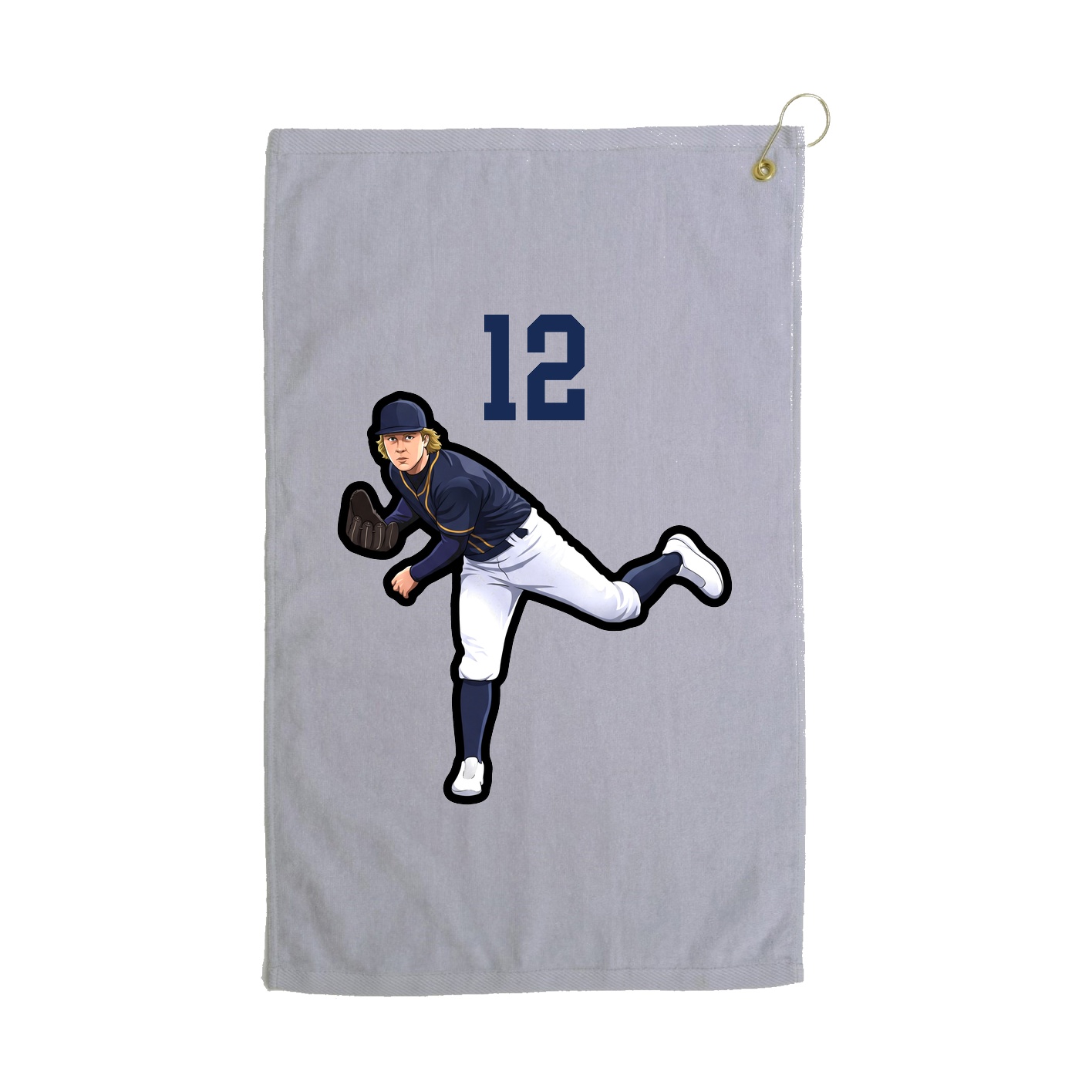 Golf Towel — Number Top in Grey