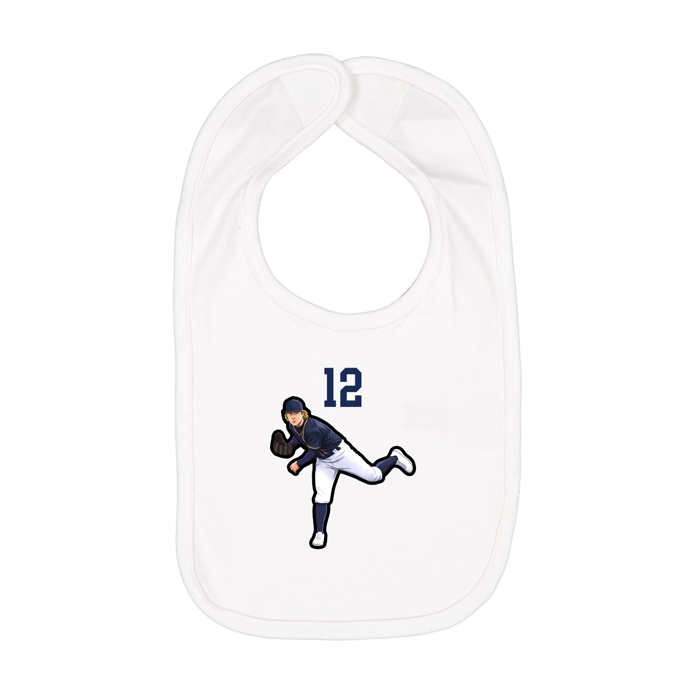 Infant Bib — Number Top in White
