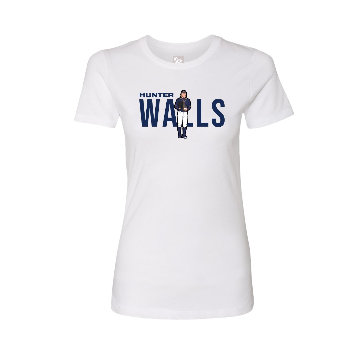 Fitted Women's Tee — Player Name in White
