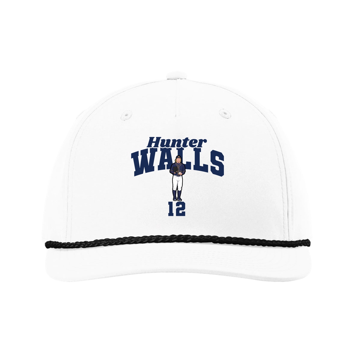 Five-Panel Classic Rope Cap — Signature Arch in White