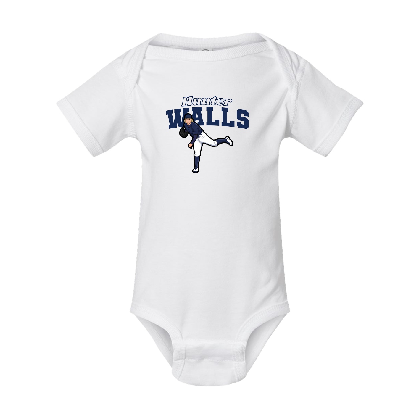 Baby Onesie — Name Arch in White