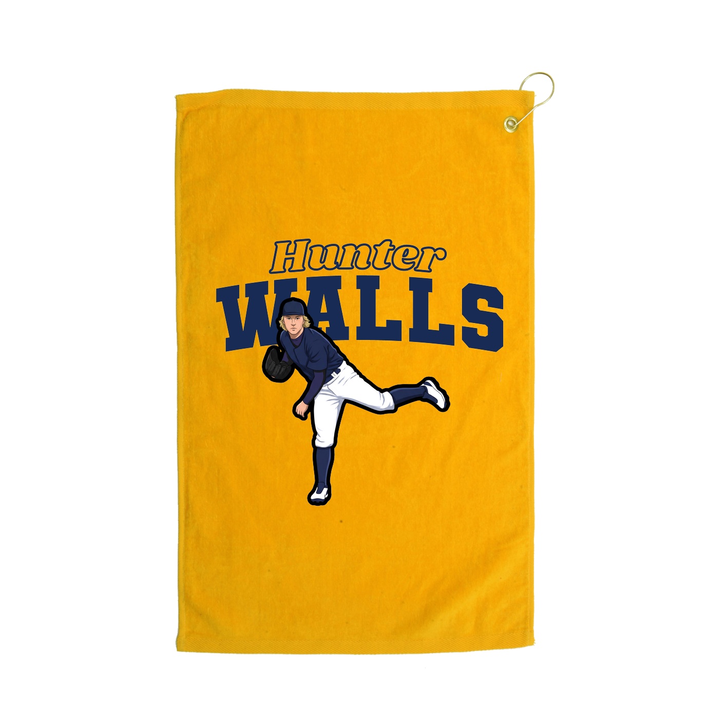 Golf Towel — Name Arch in Gold