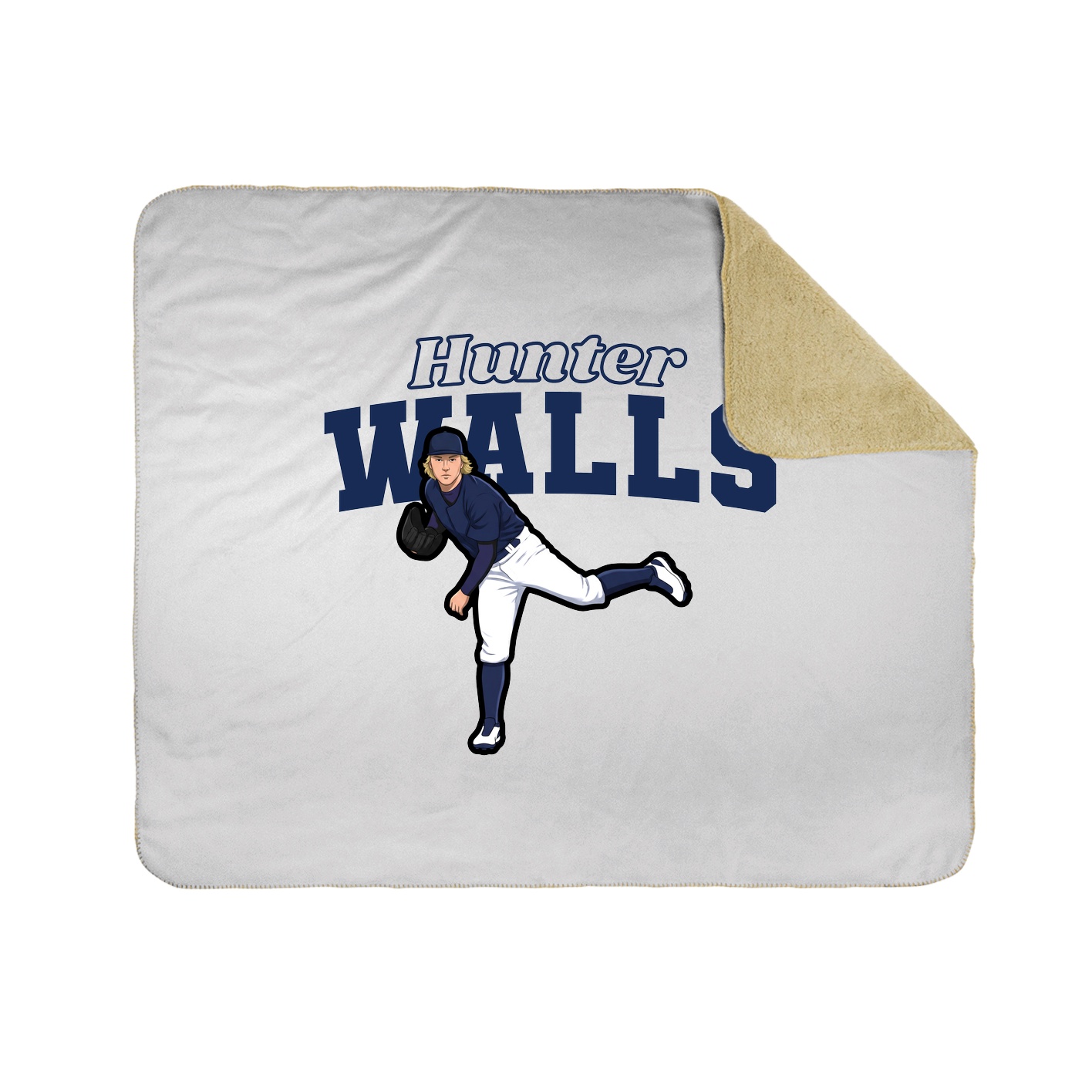 Throw Blanket — Name Arch in White